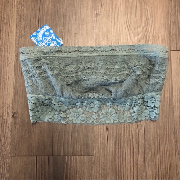 Free People Gray "Storm" Strapless Lace Bandeau - Picture 1 of 6